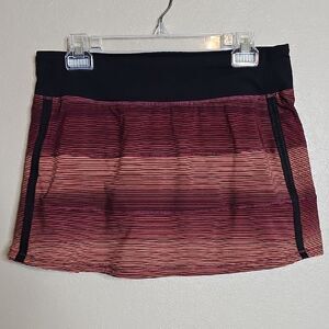Lululemon 8 Pace Rival‎ Skirt Simply Radiant Pink Paradise Black Stripe Skort